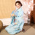 Pájaro y estampado floral Kimono tradicional japonés Yukata de mujer