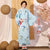 Pájaro y estampado floral Kimono tradicional japonés Yukata de mujer