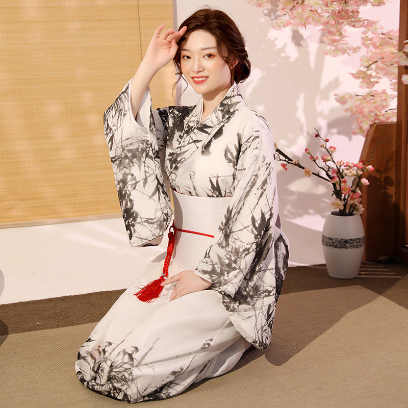Bamboo Pattern Traditional Japanese Kimono Floral Women's Yukata – IDREAMMART