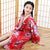 Kimono tradizionale giapponese da bambina in seta floreale Yukata