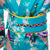 Traditioneller Kimono für Mädchen mit Pfau und Blumenmuster Japanischer Yukata