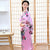 Kimono Traditionnel Fille Paon & Motif Floral Yukata Japonais