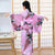 Kimono Traditionnel Fille Paon & Motif Floral Yukata Japonais