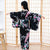 Traditioneller Kimono für Mädchen mit Pfau und Blumenmuster Japanischer Yukata