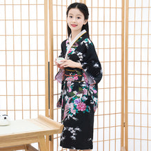 Pavo real y estampado floral Kimono tradicional japonés Yukata para – IDREAMMART