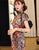 Cap Sleeve Knee Length Silk Blend Floral Cheongsam Chinese Dress