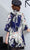 Robe à fleurs trapèze moderne à manches trompettes Cheongsam petite taille
