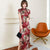 Robe chinoise traditionnelle en soie florale pleine longueur Cheongsam