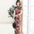 Vestido chino tradicional de seda floral Cheongsam de cuerpo entero