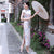 Full Length Floral Silk Classsic Traditional Cheongsam Evening Dress