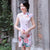 Classic Floral Silk Cheongsam Mini Chinese Dress Evening Gown
