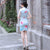Classic Floral Silk Cheongsam Mini Chinese Dress Evening Gown