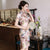 Plus Size Floral Silk Cheongsam Knee Length Chinese Dress Day Dress