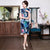 Robe de jour en soie florale Cheongsam longueur au genou de grande taille