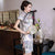 Plus Size Floral Silk Cheongsam Knee Length Chinese Dress Day Dress