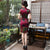 Plus Size Floral Silk Cheongsam Mini Chinese Dress Day Dress