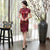 Plus Size Floral Silk Cheongsam Mini Chinese Dress Day Dress