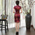 Plus Size Floral Silk Cheongsam Mini Chinese Dress Day Dress