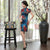 Plus Size Floral Silk Cheongsam Mini Chinese Dress Day Dress