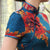 Mini abito da giorno cinese cheongsam di seta floreale taglie forti