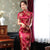 Robe chinoise classique Cheongsam en brocart à fleurs