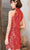 Vestido chino elegante estilo cheongsam con brocado floral con top halter
