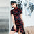 Floral Brocade Open Front Mini Cheongsam Chic Chinese Dress