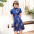 Dragon & Phoenix Muster Brokat Open Front Mini Cheongsam Chic Chinesisches Kleid