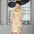 Dragon & Phoenix Pattern Brocade Open Front Mini Cheongsam Chic Chinese Dress