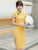 Mini abito cinese cheongsam a maniche corte con ricamo floreale in cotone firmato