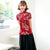 Short Sleeve Floral Silk Cheongsam Top Chinese Shirt