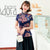 Short Sleeve Floral Silk Cheongsam Top Chinese Shirt