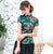 Camicia cinese a maniche corte con top in cheongsam di seta floreale