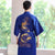 Dragon Embroidery Silk Blend Loungewear Sleepwear Bathrobe