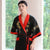 Dragon Embroidery Silk Blend Reversible Loungewear Sleepwear Bathrobe