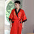 Dragon Embroidery Silk Blend Reversible Loungewear Sleepwear Bathrobe