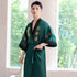 Dragon Embroidery Silk Blend Reversible Loungewear Sleepwear Bathrobe