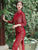 3/4 Sleeve Tea Length Floral Velvet Cheongsam Chinese Dress