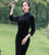 3/4 Sleeve Side Slit Traditional Velvet Cheongsam Chinese Dress