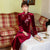 Long Sleeve Foral Embroidery Thick Traditional Velvet Cheongsam Chinese Dress
