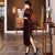 3/4 Sleeve Tea Length Floral Velvet Cheongsam Chinese Dress Mother Dress