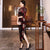 3/4 Sleeve Full Length Floral Velvet Cheongsam Chinese Dress Mother Dress