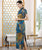 Cap Sleeve Floral Silk Traditional Cheongsam Chinese Dress Mother Dress