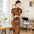 Cap Sleeve Floral Silk Traditional Cheongsam Chinese Dress Evening Dress