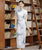 Cap Sleeve Landscape Pattern Silk Traditional Cheongsam Chinese Dress Evening Dress