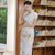 Cap Sleeve Lotus Pattern Silk Traditional Cheongsam Chinese Dress Evening Dress