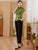 Blusa china retro de la parte superior del cheongsam de gasa regada floral con mangas 3/4