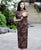 Short Sleeve Floral Silk Traditional Cheongsam Chinese Dress Evening Gown