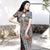 Mandarin Collar Retro Traditional Cheongsam Floral Chinese Dress Stretchy Evening Gown