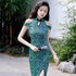 Key Hole Neck Off Shoulder Cheongsam Floral Chinese Dress Stretchy Evening Gown